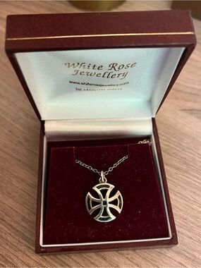The Pectoral Cross (Saint Cuthbert's Cross) Silver Pendant & Chain